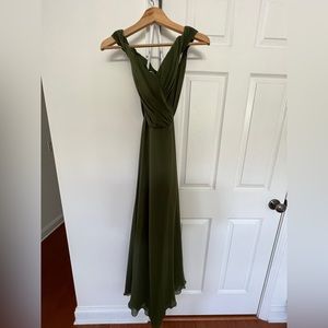 DAVID'S BRIDAL off the shoulder full skirt bridesmaid dress